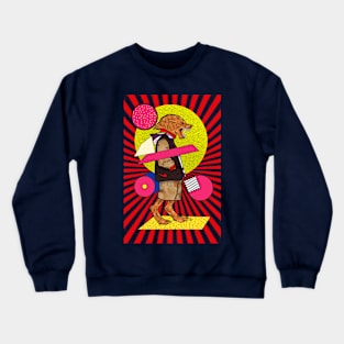 cool wolf man in pop art color Crewneck Sweatshirt